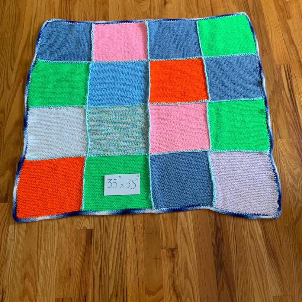 HANDKNITTED AND CROCHETED BABY BLANKET